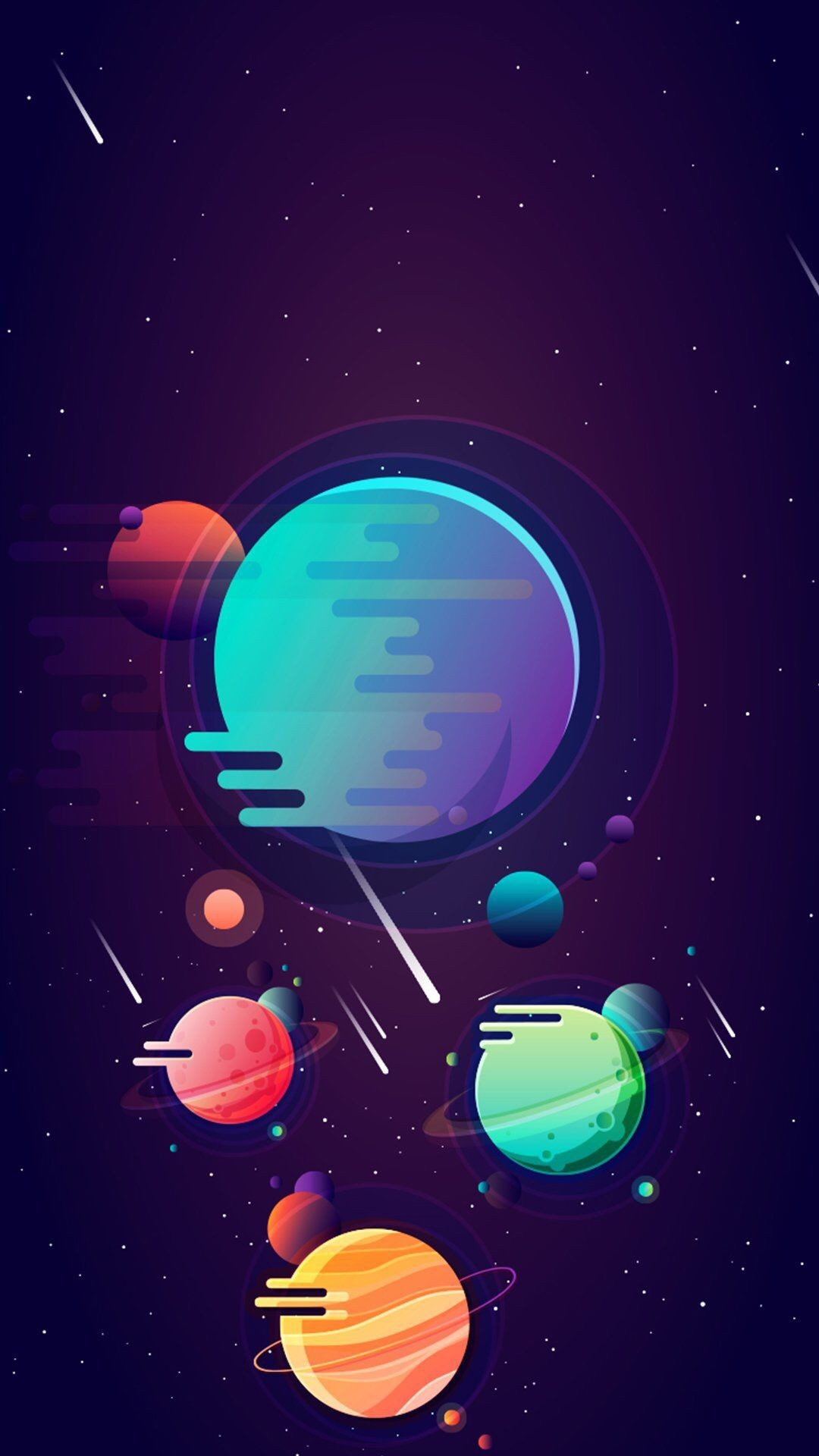 Kartun Planet di Luar Angkasa Android Wallpaper IPhone | FotoGambar™