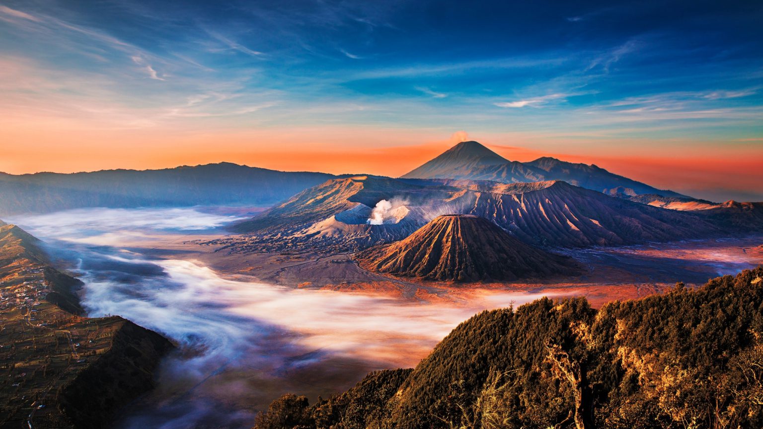 pemandangan gunung bromo alam indonesia